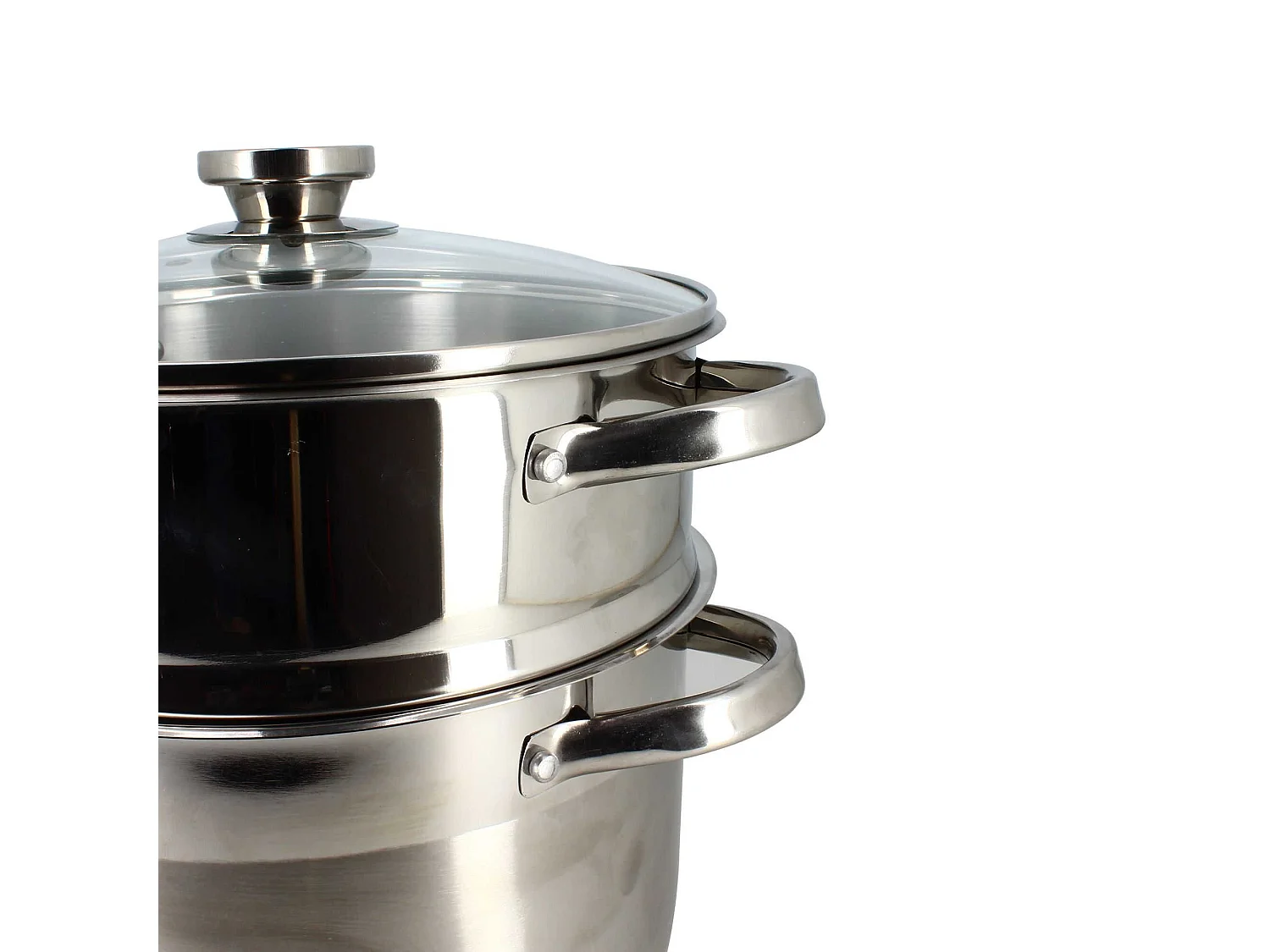 Menastyl - Couscoussier 10l En Acier Inoxydable Avec Couvercle En Verre