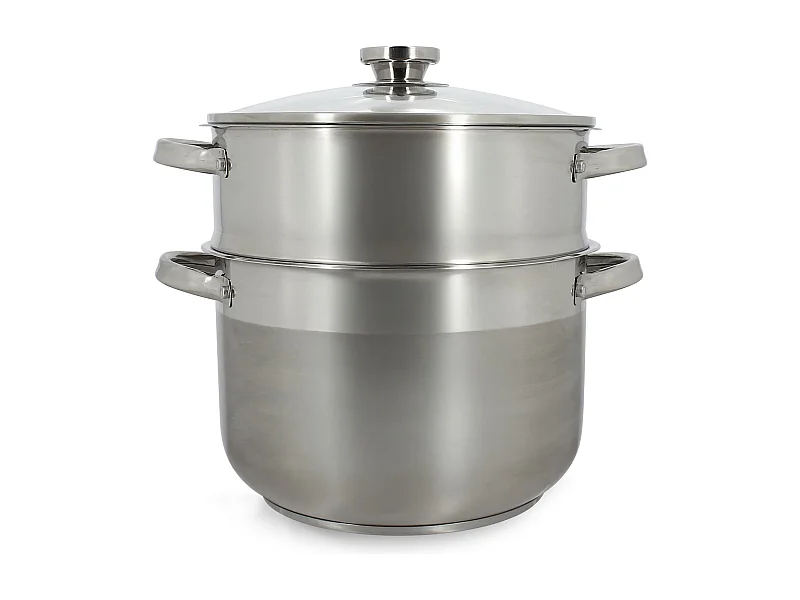 Menastyl - Couscoussier En Acier Inoxydable Avec Couvercle En Verre