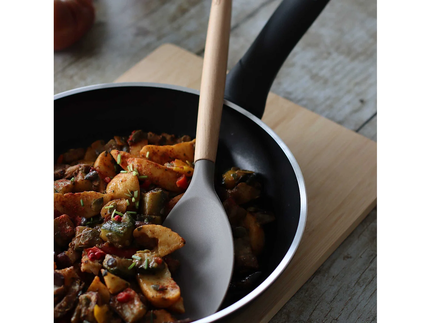 Menastyl - Spatule Cuillere Eliott En Silicone Et Manche En Bois