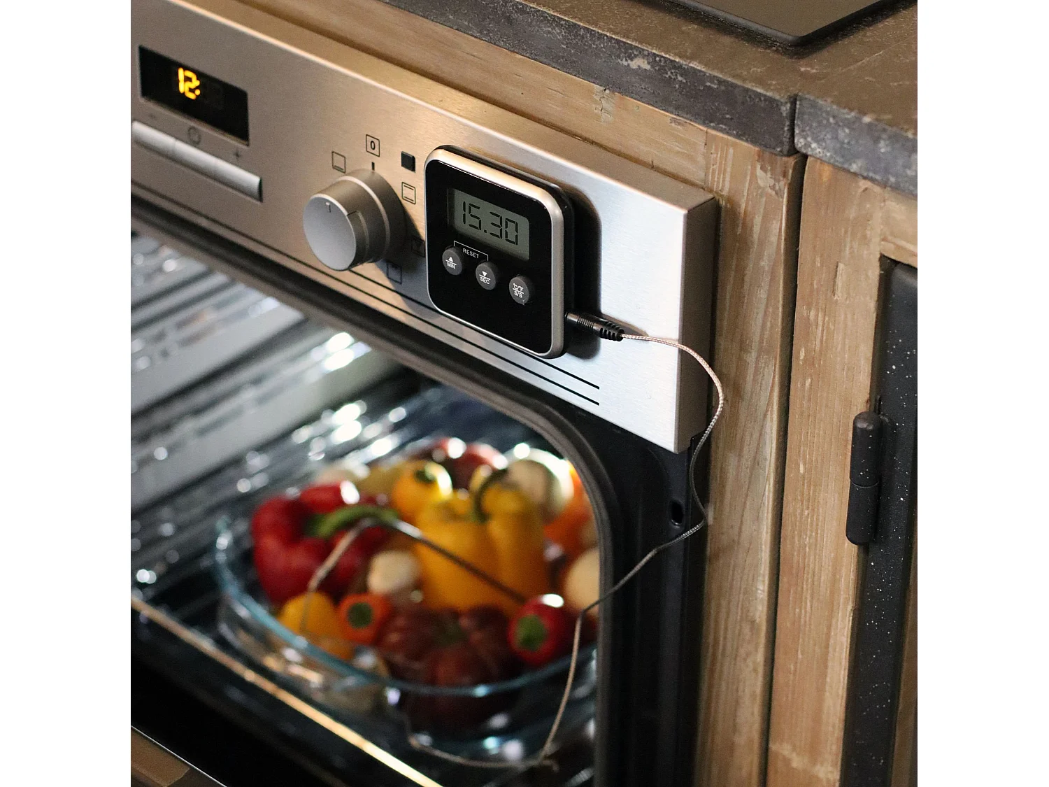 Menastyl - Thermometre De Cuisson Oriane A Sonde Electronique Carre