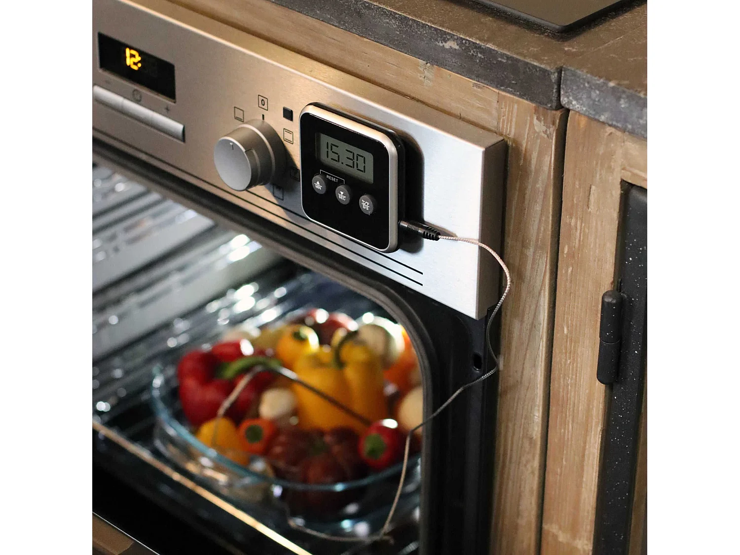 Menastyl - Thermomètre De Cuisson Oriane à Sonde électronique Carré