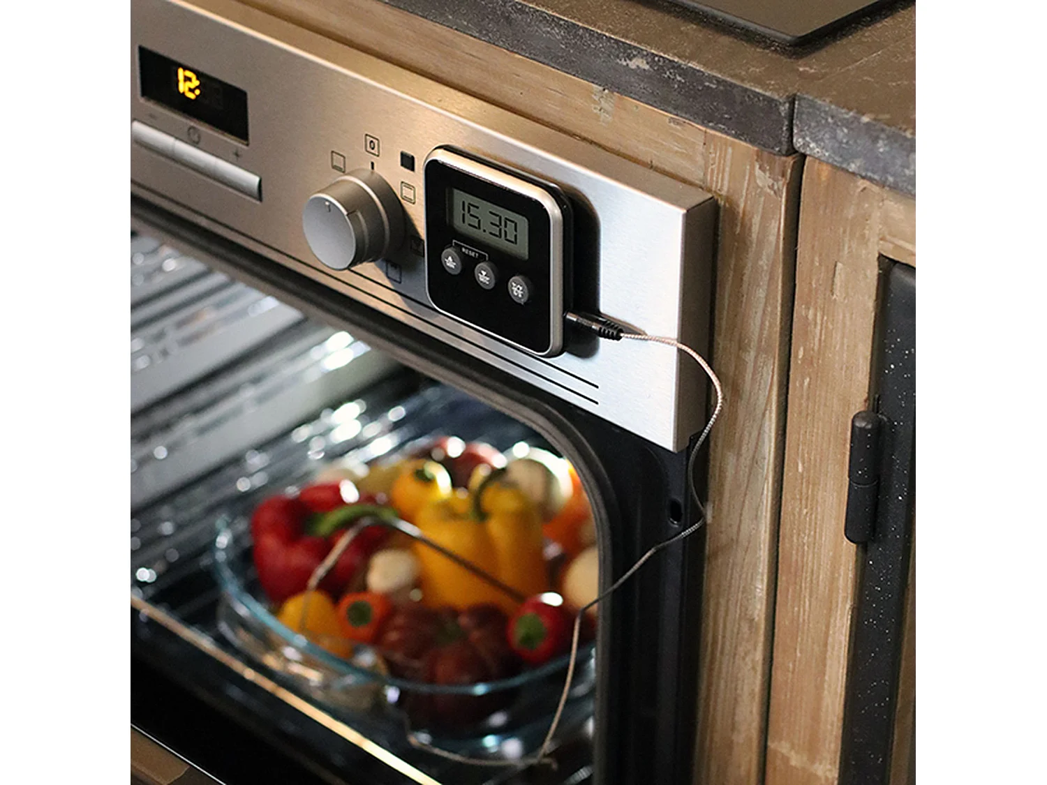 Menastyl - Thermomètre De Cuisson Oriane à Sonde électronique Carré