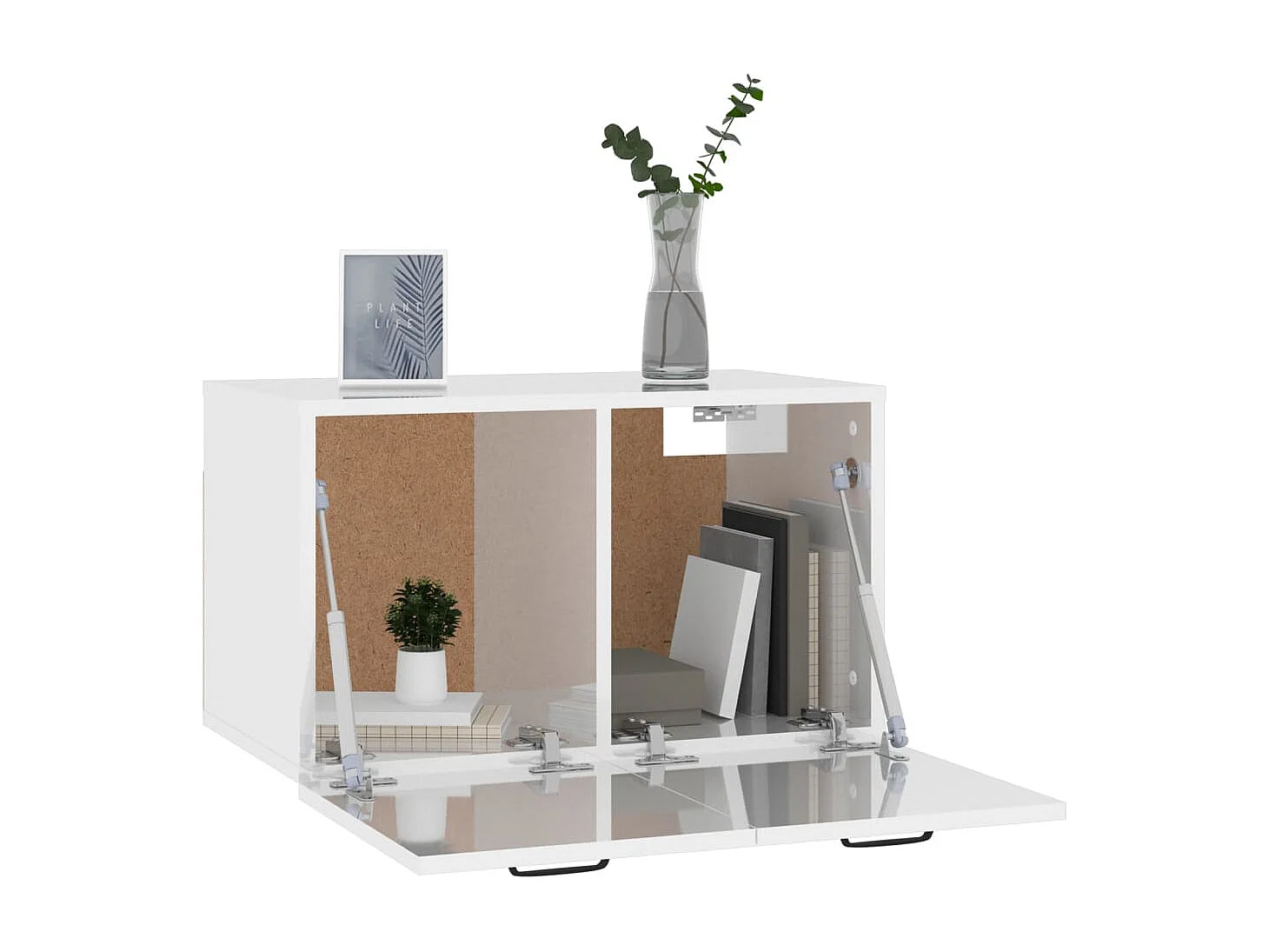 Wandschrank,Wandhängeschrank Hochglanz-Weiß 80x35x36,5 cm Holzwerkstoff -gkd377506