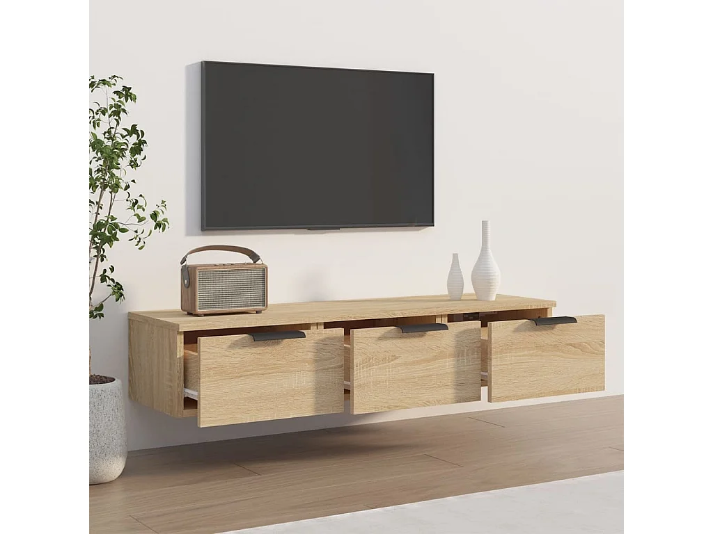 Wandschrank,Wandhängeschrank Sonoma-Eiche 102x30x20 cm Holzwerkstoff -gkd352765