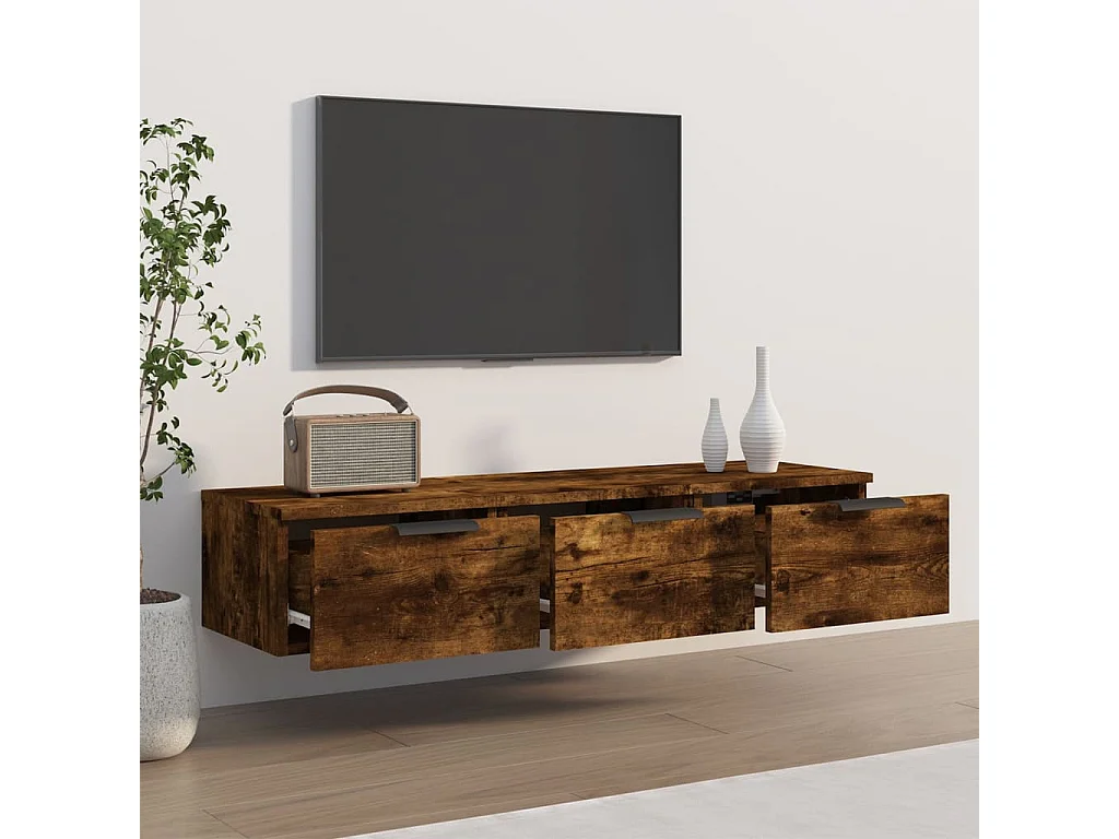 Wandschrank,Wandhängeschrank Räuchereiche 102x30x20 cm Holzwerkstoff -gkd699976