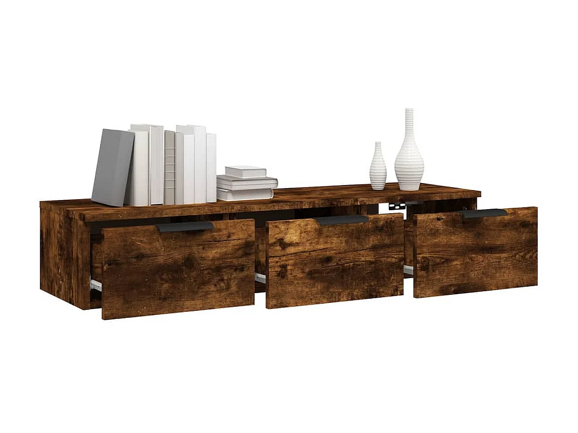 Wandschrank,Wandhängeschrank Räuchereiche 102x30x20 cm Holzwerkstoff -gkd699976