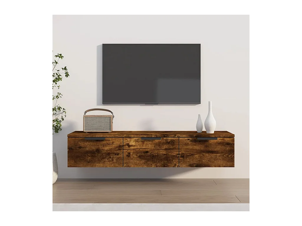 Armoire murale Chêne fumé 102x30x20 cm Bois d'ingénierie OLA8839