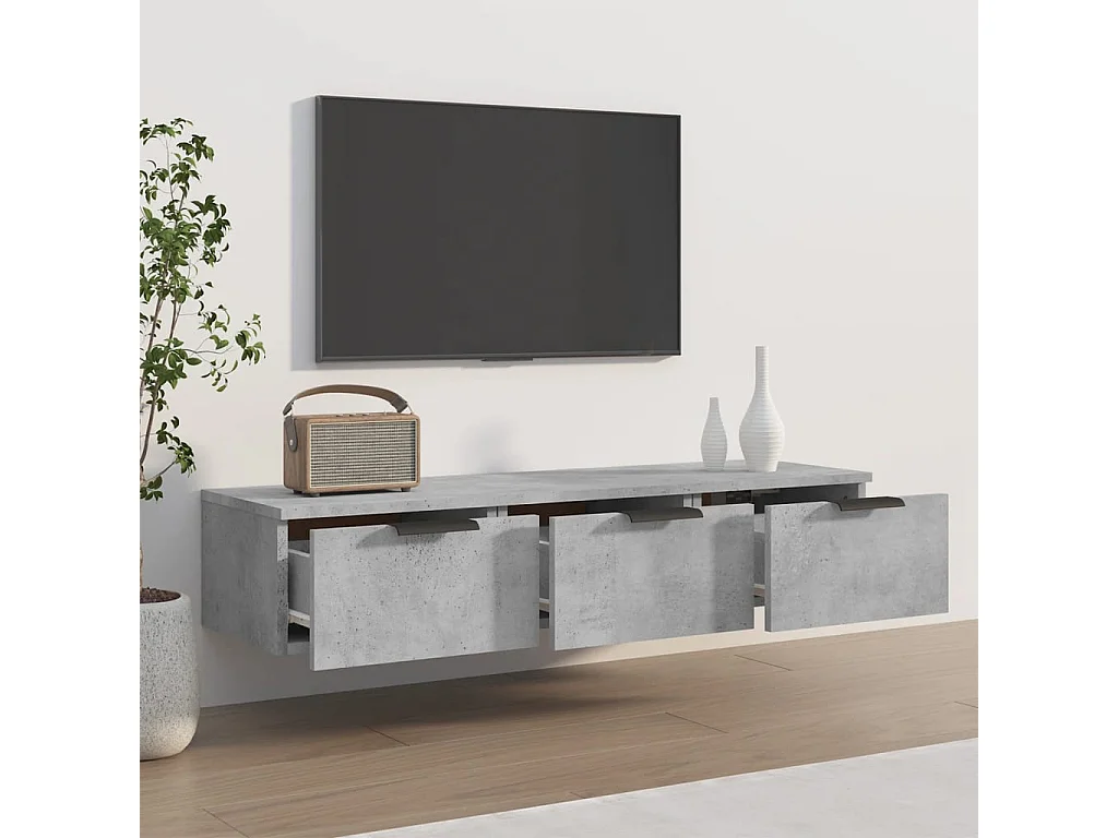 Armoire murale Gris béton 102x30x20 cm Bois d'ingénierie OLA6428