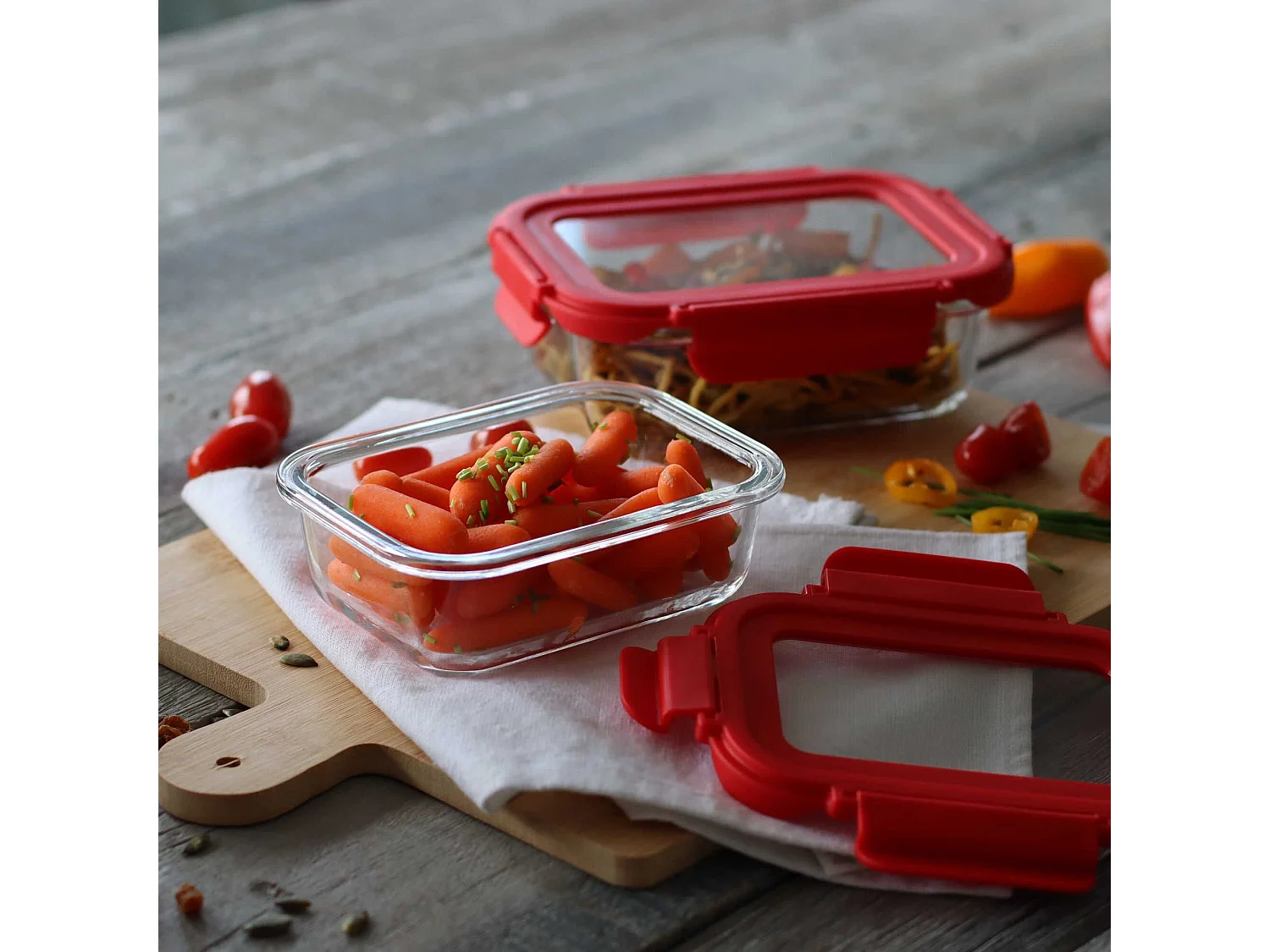 Menastyl - Boite Hermetique Rectangle Cristal 370ml En Verre Avec Couvercle