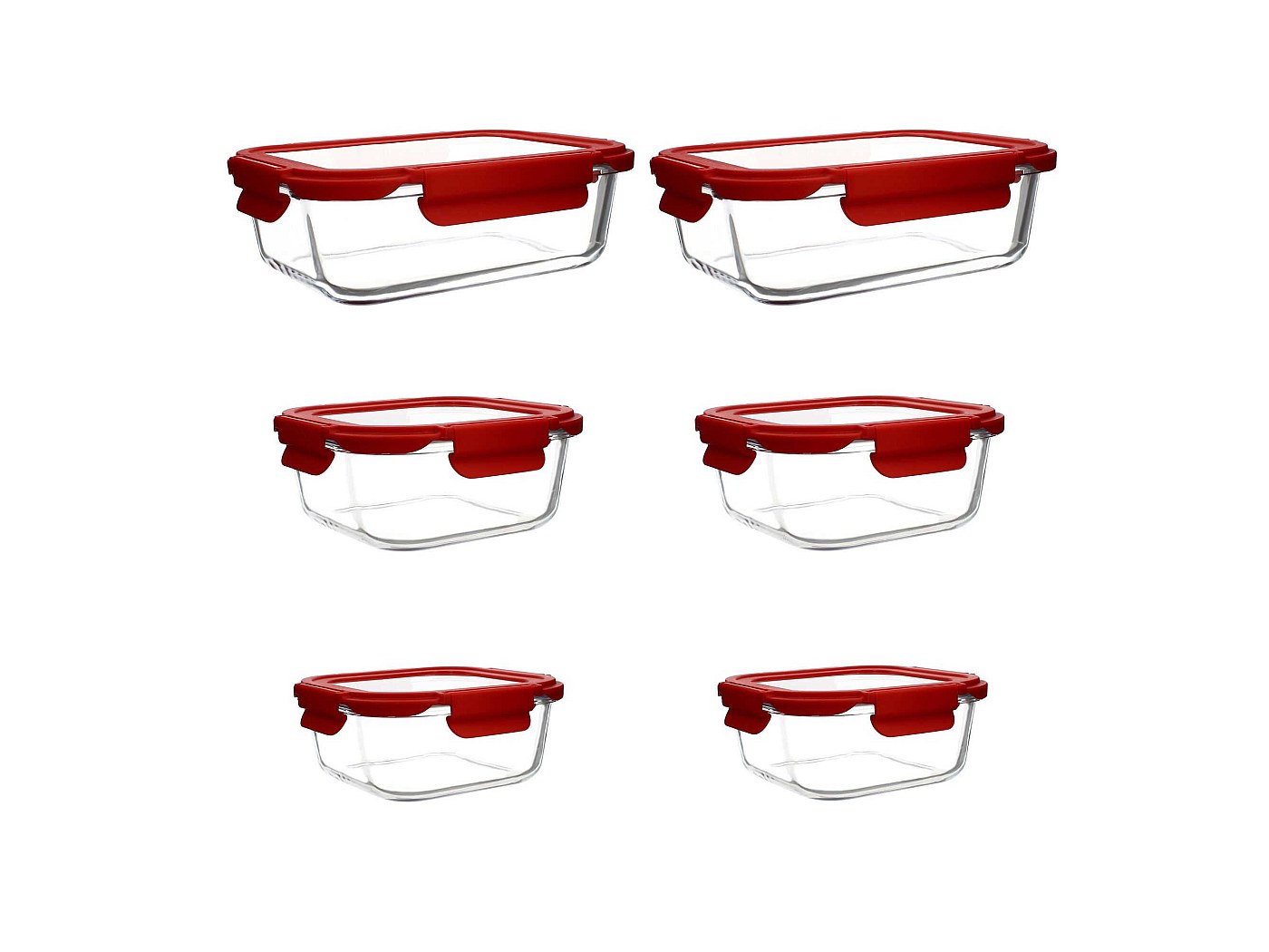 Set De 5 Bols En Verre Avec Couvercles Gris - Capacités 150ml à 940ml - Empilables - Pour Salade, Dessert, Rangement