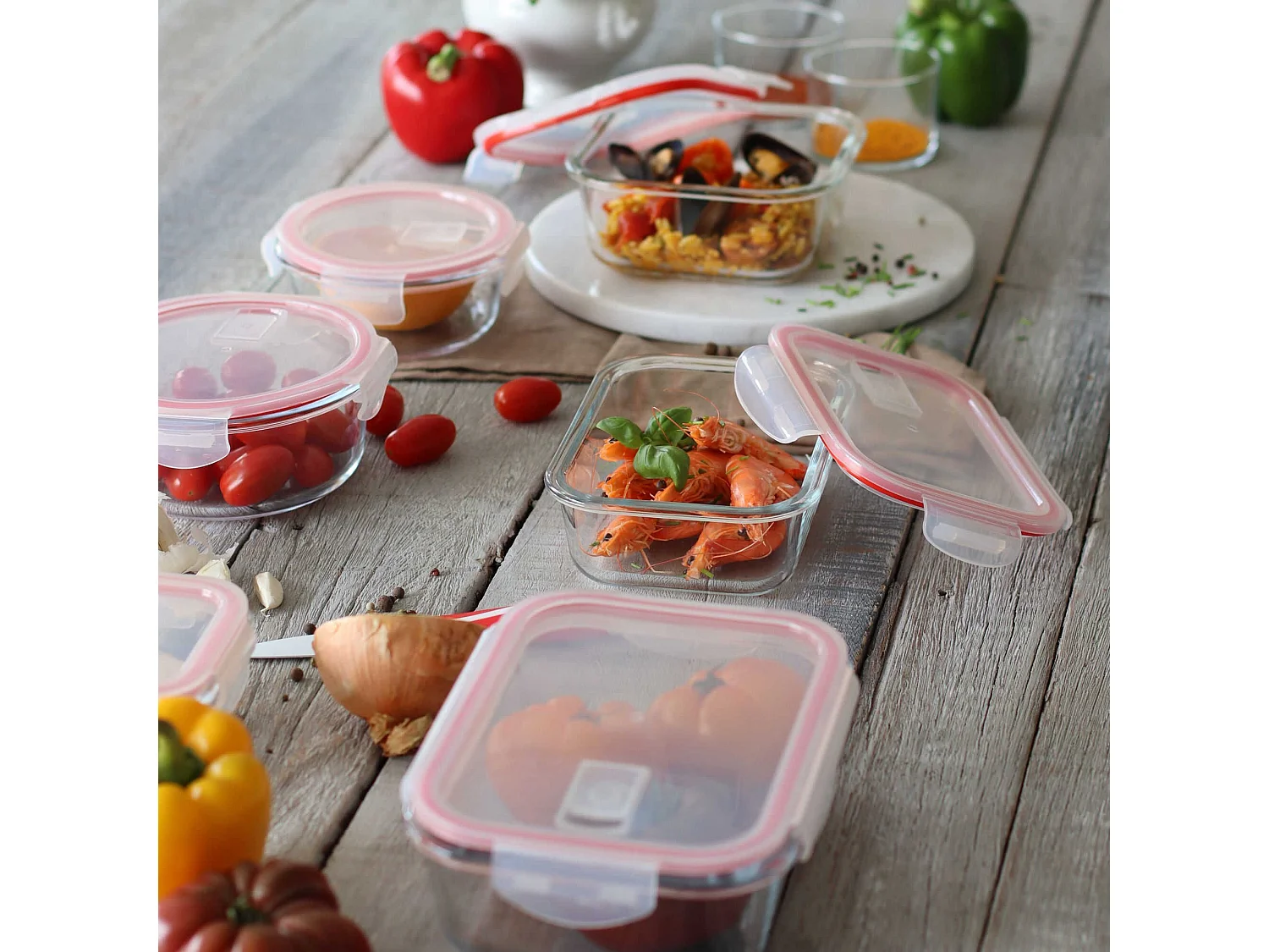 Menastyl - Boite Hermetique 1500ml Rectangulaire +couvercle Clementine