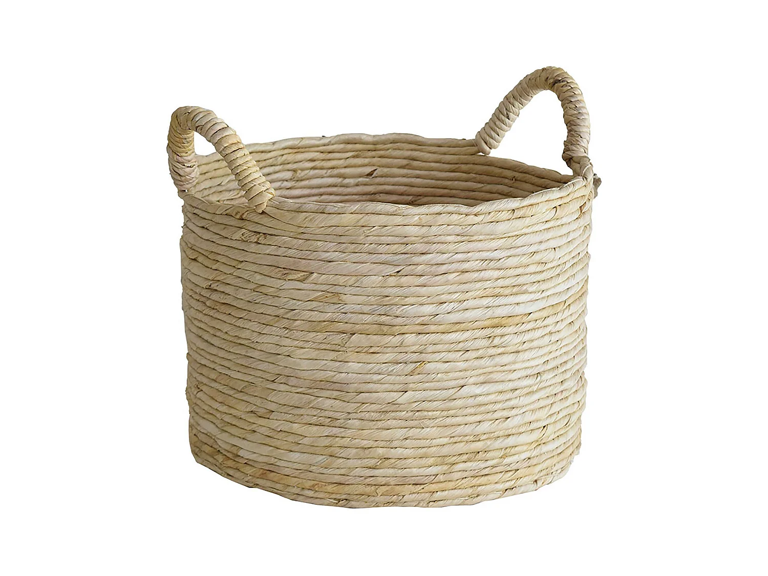 Now's Home - Panier En Fibres D' Abaca D38xh28/36cm Avec Poignees Abir