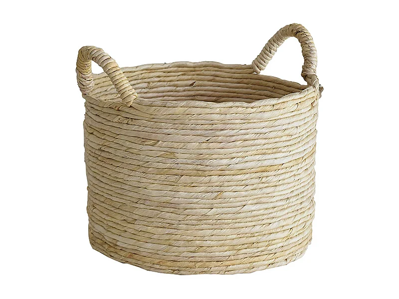 Now's Home - Panier En Fibres D' Abaca D38xh28/36cm Avec Poignees Abir