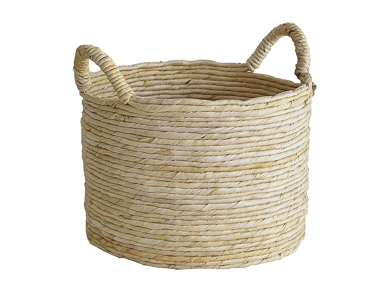 Now's Home - Panier En Fibres D' Abaca D38xh28/36cm Avec Poignees Abir
