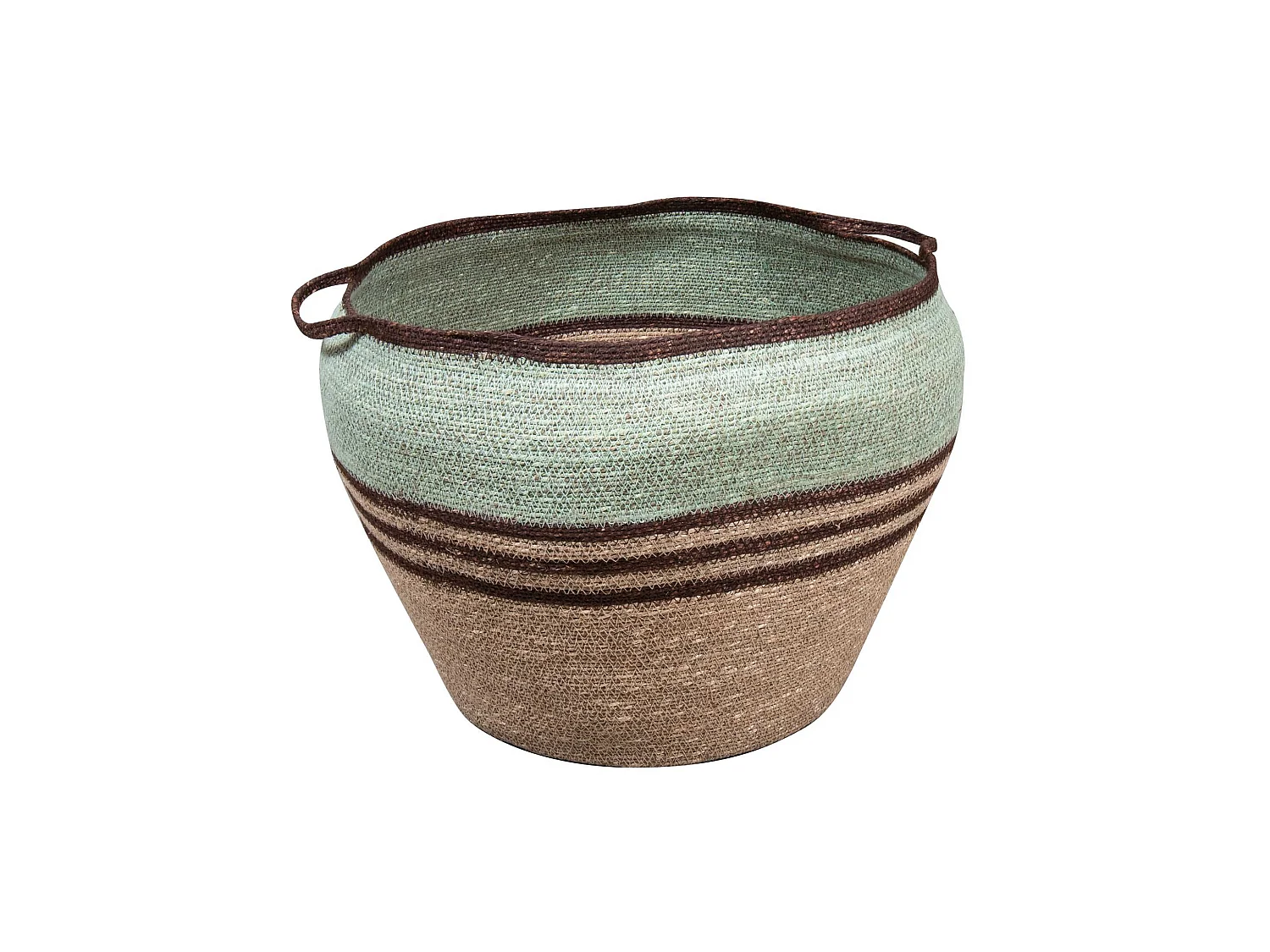 Now's Home - Panier En Jonc De Mer Tresse Main Vert Celadon 40x40cm Chobie
