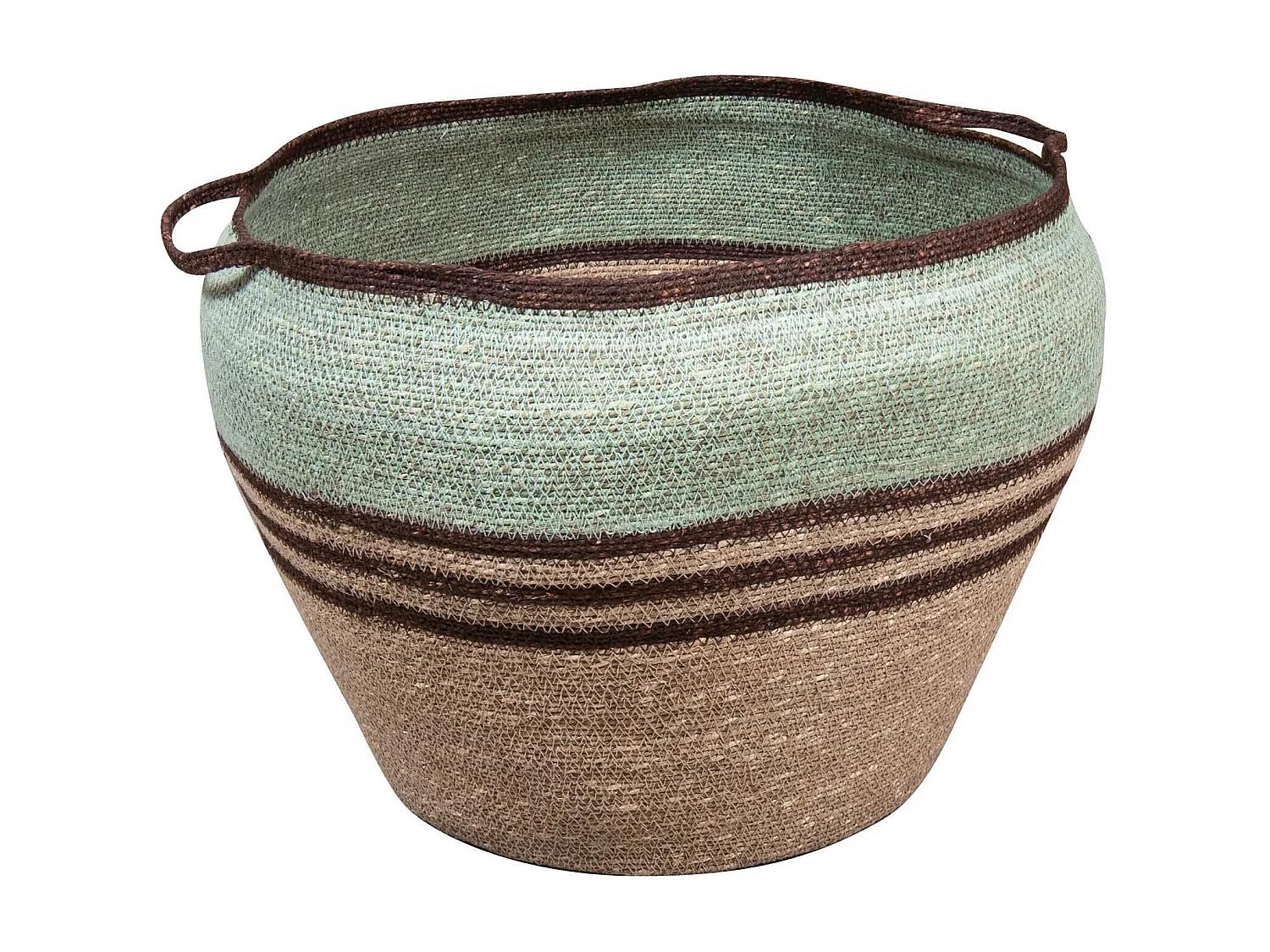 Now's Home - Panier En Jonc De Mer Tresse Main Vert Celadon 40x40cm Chobie