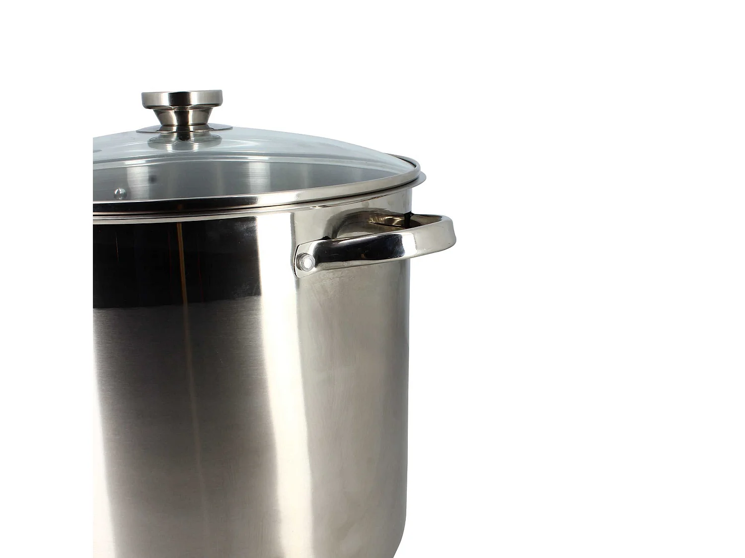 Menastyl - Marmite 17l 32cm En Acier Inoxydable Avec Couvercle En Verre