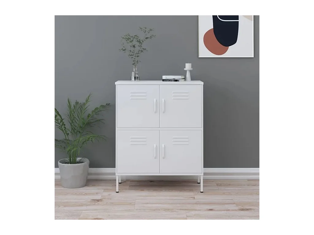 Armario de almacenamiento acero blanco 80x35x101,5 cm ES111606