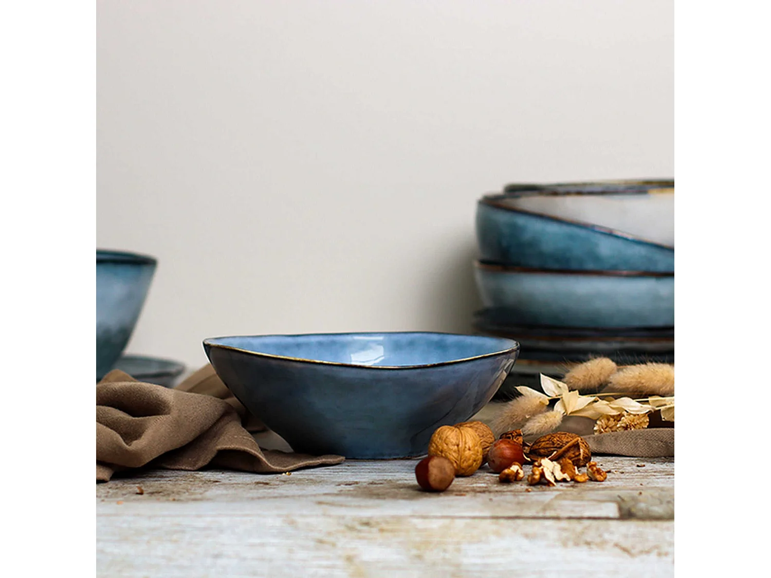 Ogo Living - Lot 6 Coupelles Aronal 20cl En Gres Bleu