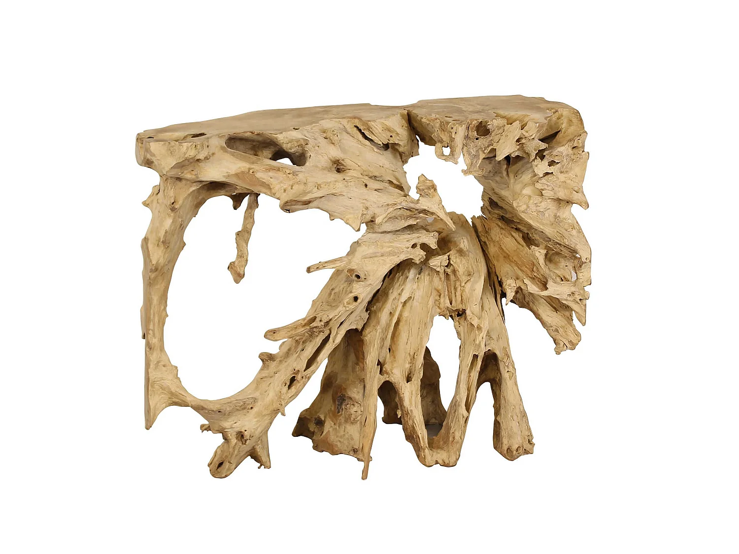 Now's Home - Console En Racine De Teck Blanchi