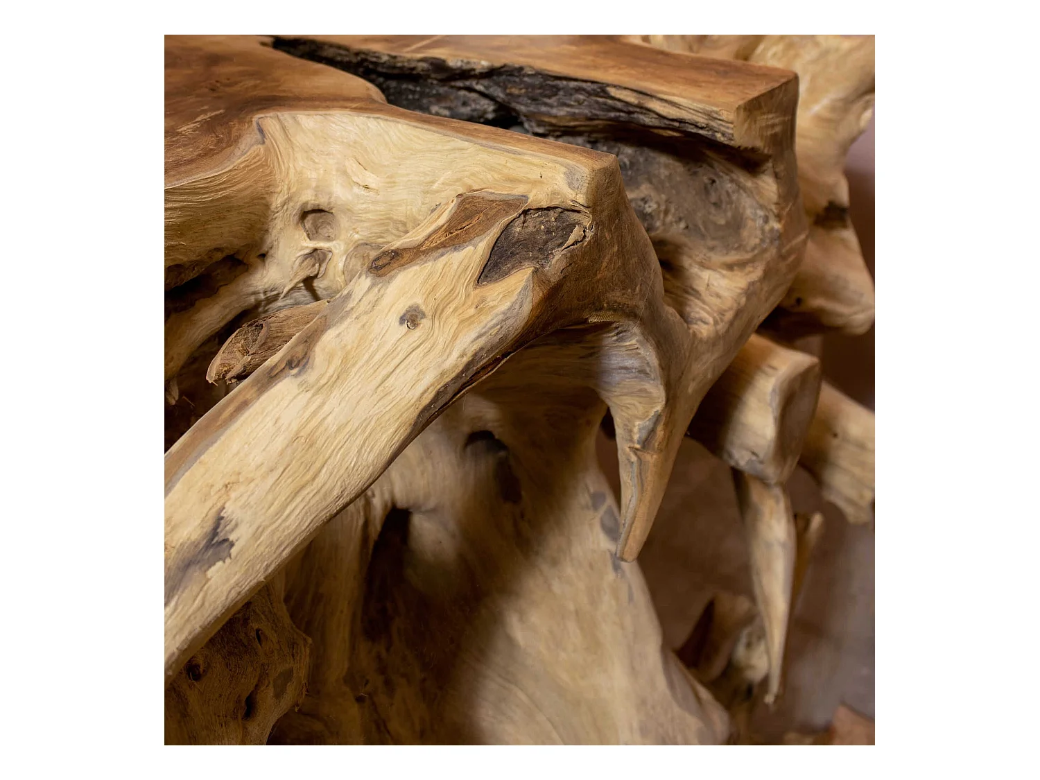 Now's Home - Console En Racine De Teck Blanchi