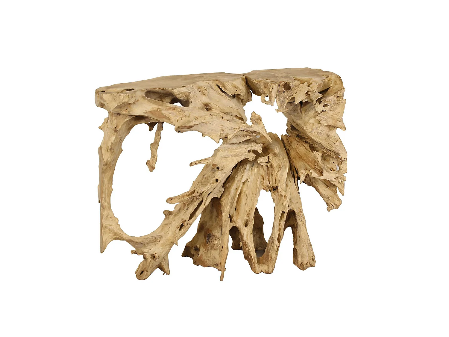Now's Home - Console En Racine De Teck Blanchi