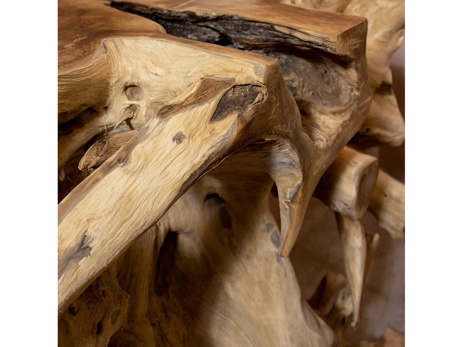 Now's Home - Console En Racine De Teck Blanchi