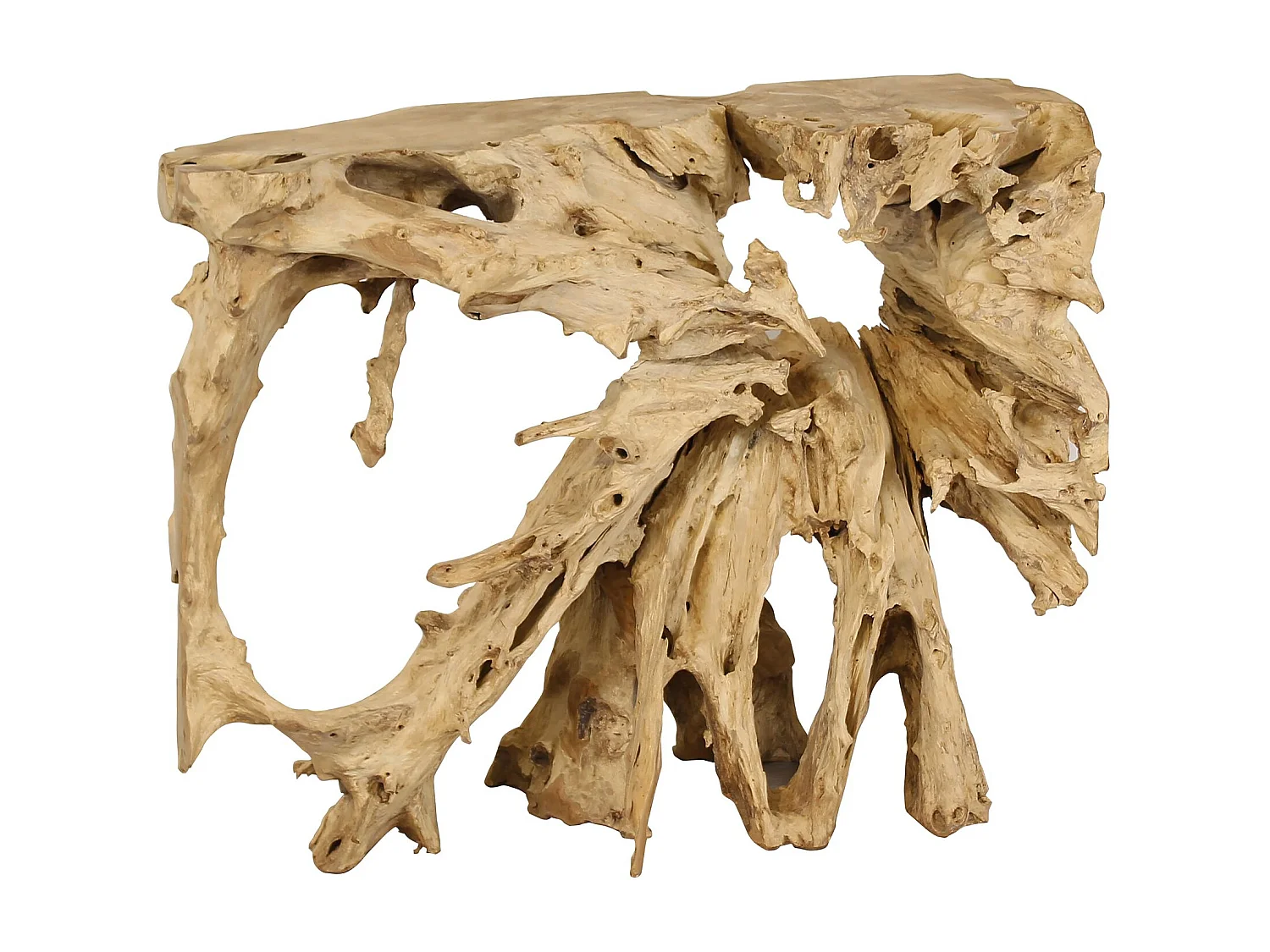 Now's Home - Console En Racine De Teck Blanchi