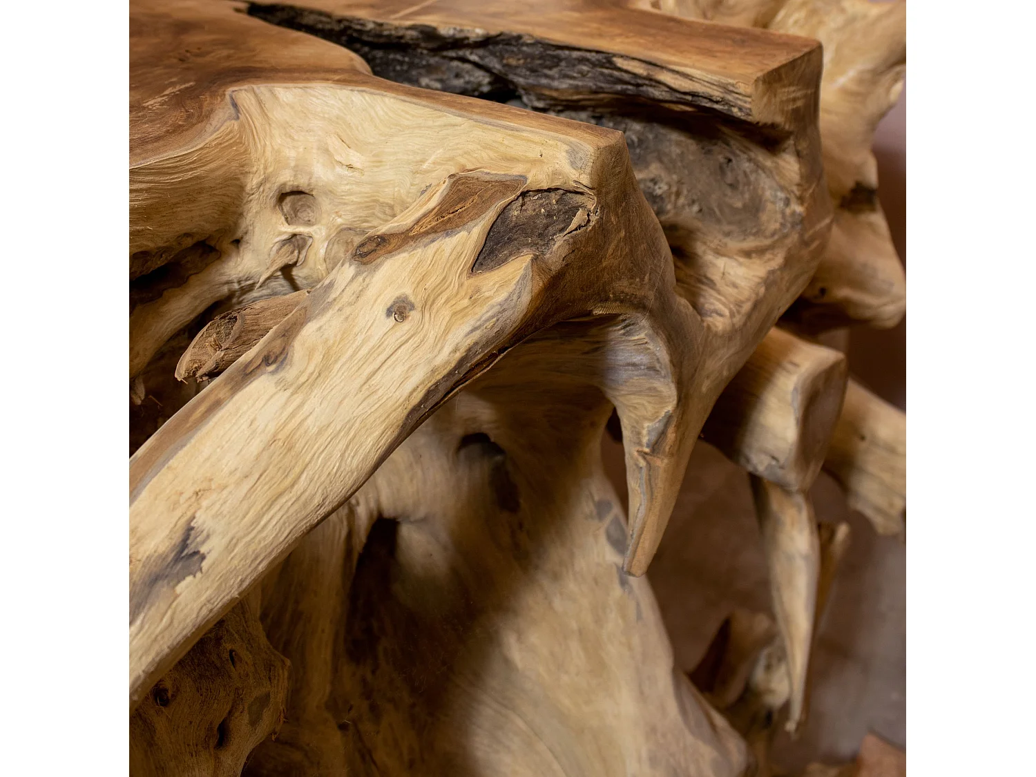 Now's Home - Console En Racine De Teck Blanchi