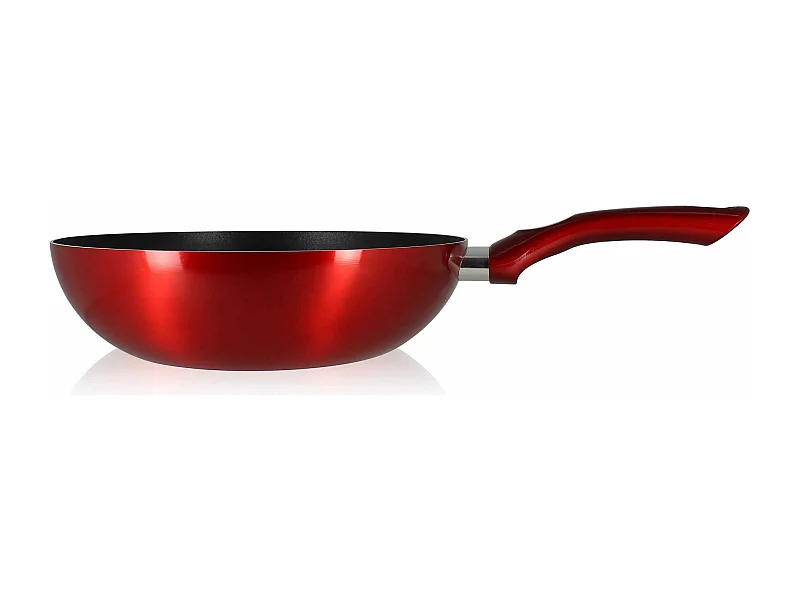 Menastyl - Wok En Aluminium 28cm Cerise Compatible Induction