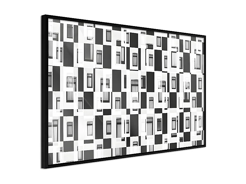 Affiche Murale Encadrée "Modern Public Housing" 30 x 20 cm Noir