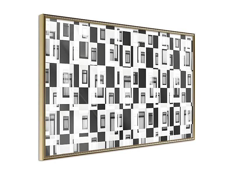 Affiche Murale Encadrée "Modern Public Housing" 60 x 40 cm Or