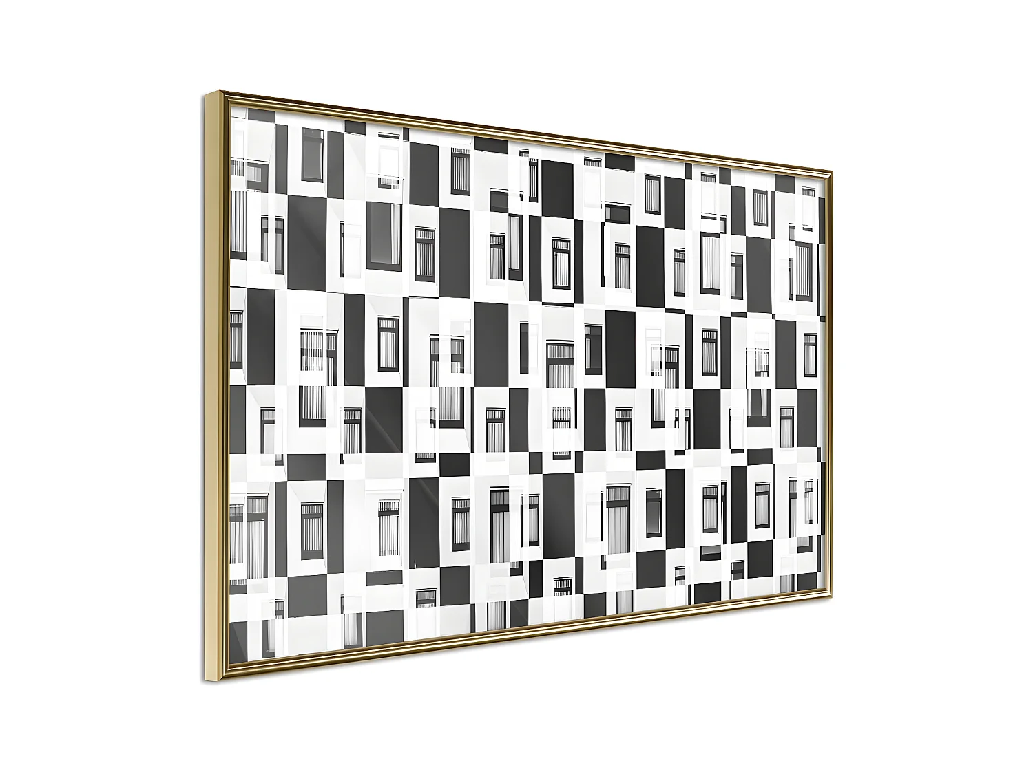 Affiche Murale Encadrée "Modern Public Housing" 30 x 20 cm Or
