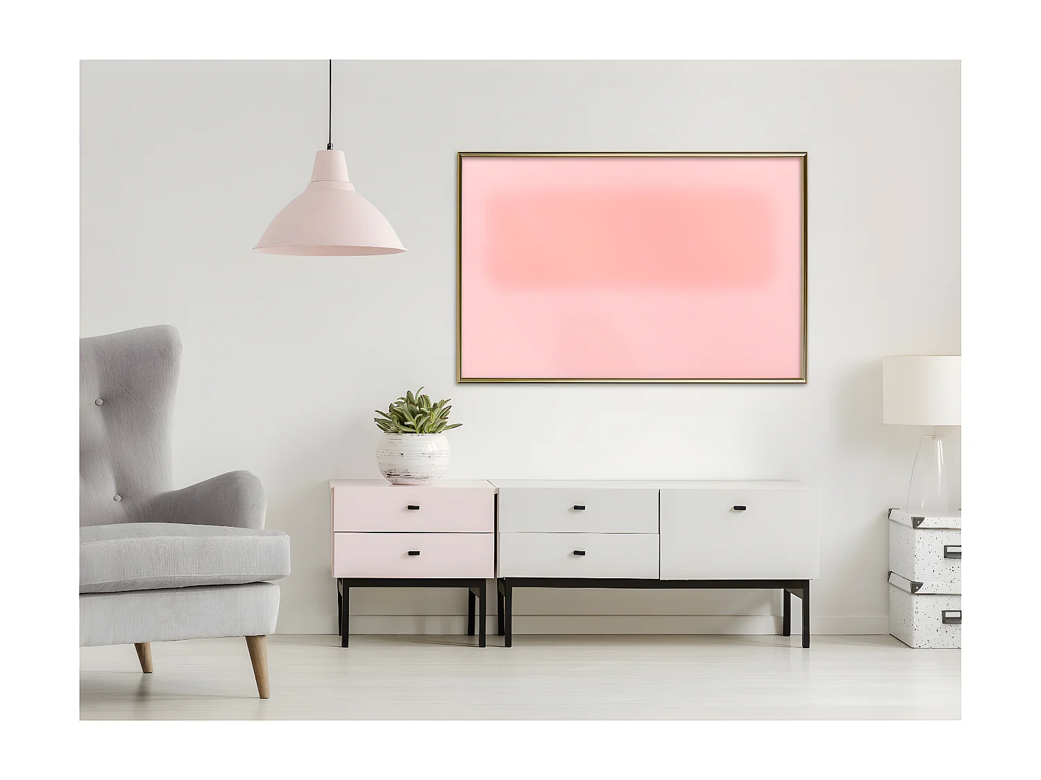 Affiche Murale Encadrée "Hidden Shape" 90 x 60 cm Or