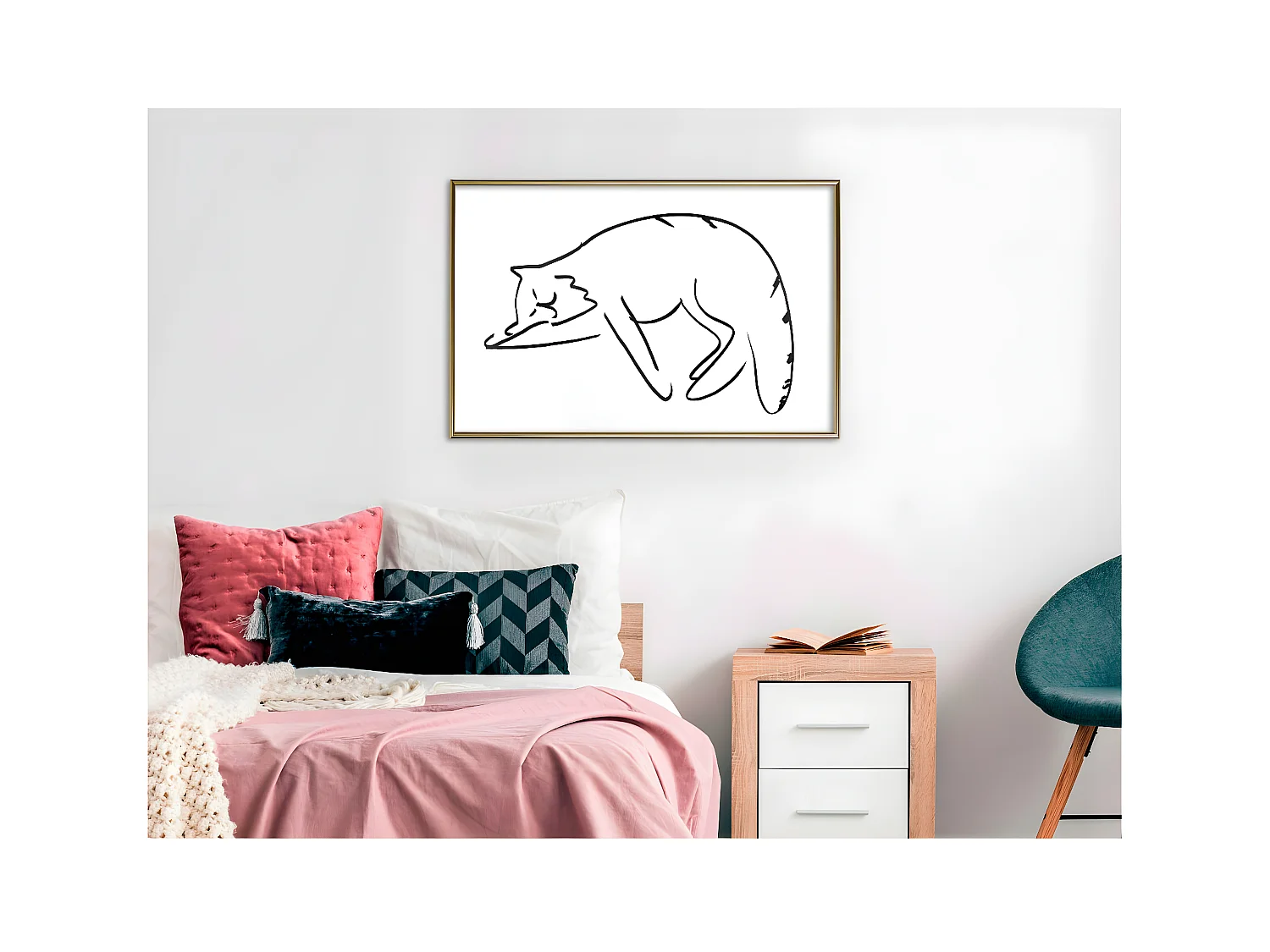 Affiche Murale Encadrée "Well-Deserved Rest" 90 x 60 cm Or