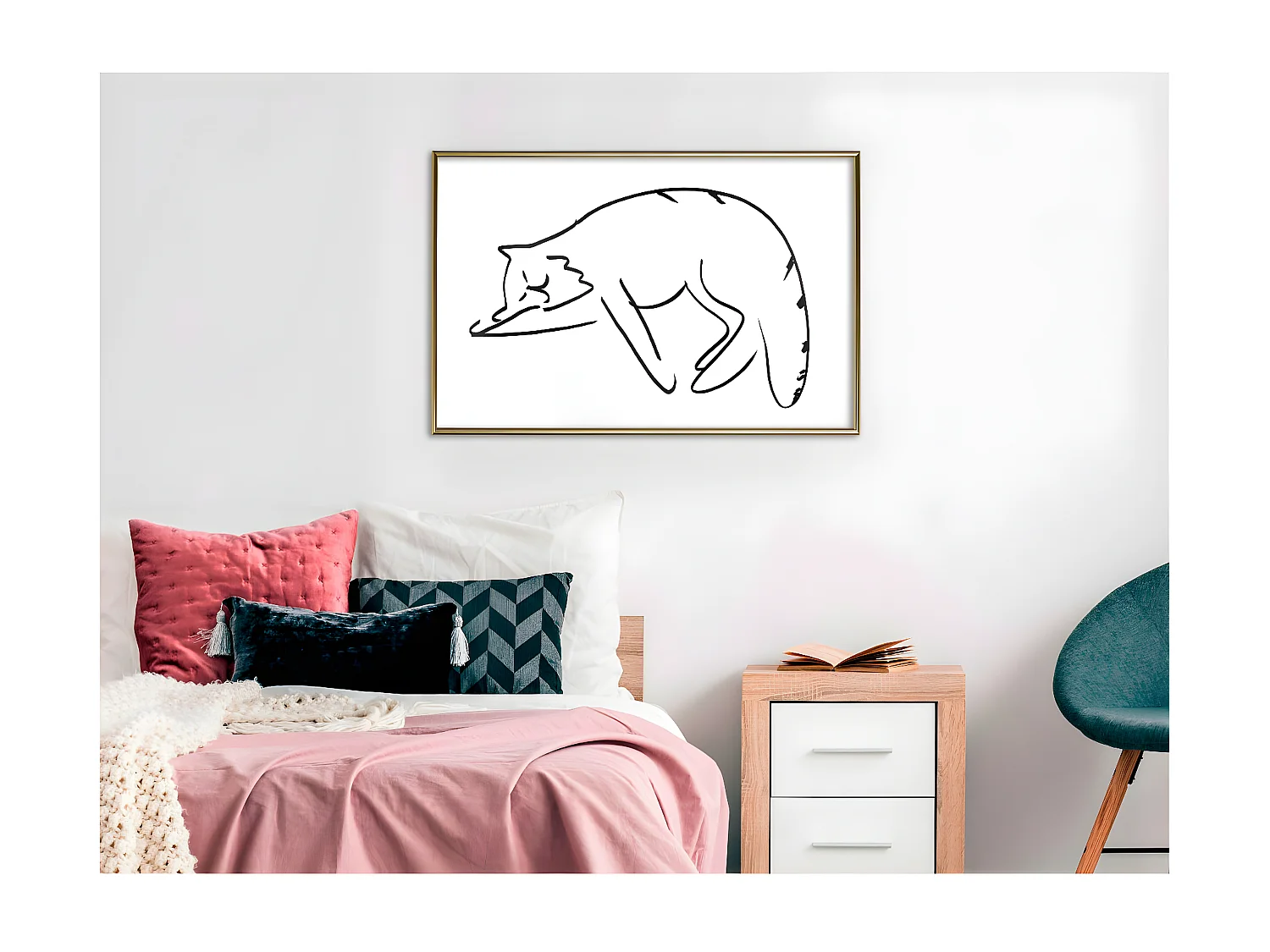 Affiche Murale Encadrée "Well-Deserved Rest" 90 x 60 cm Or