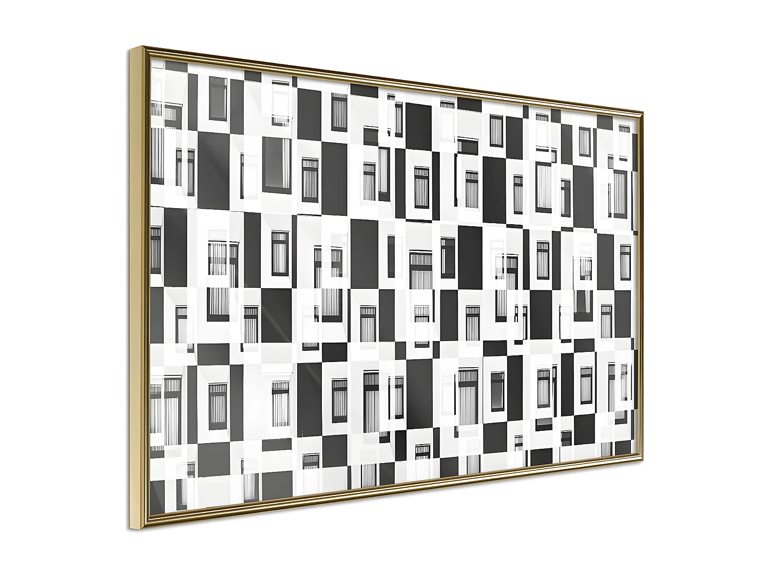 Affiche Murale Encadrée "Modern Public Housing" 90 x 60 cm Or