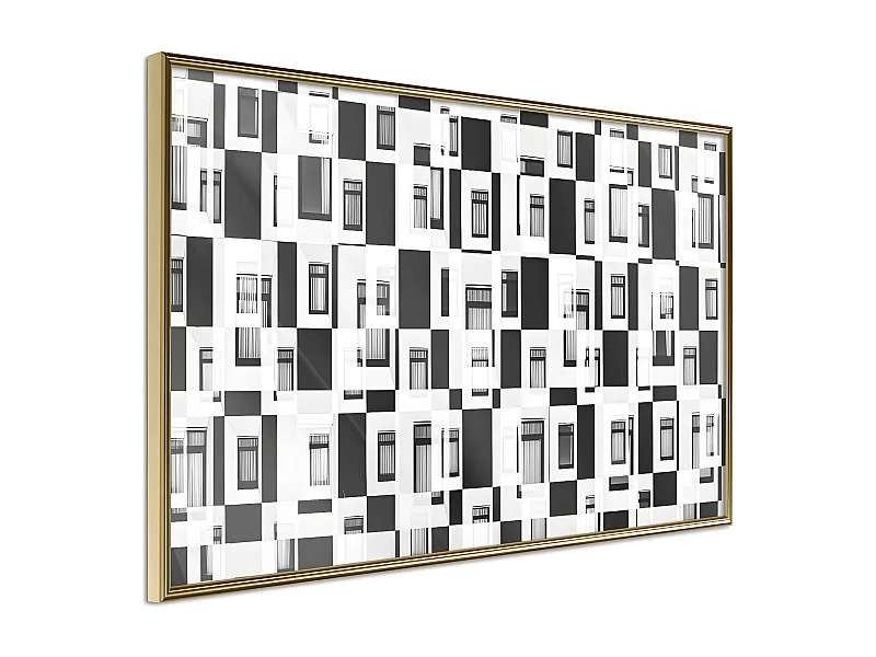 Affiche Murale Encadrée "Modern Public Housing" 90 x 60 cm Or