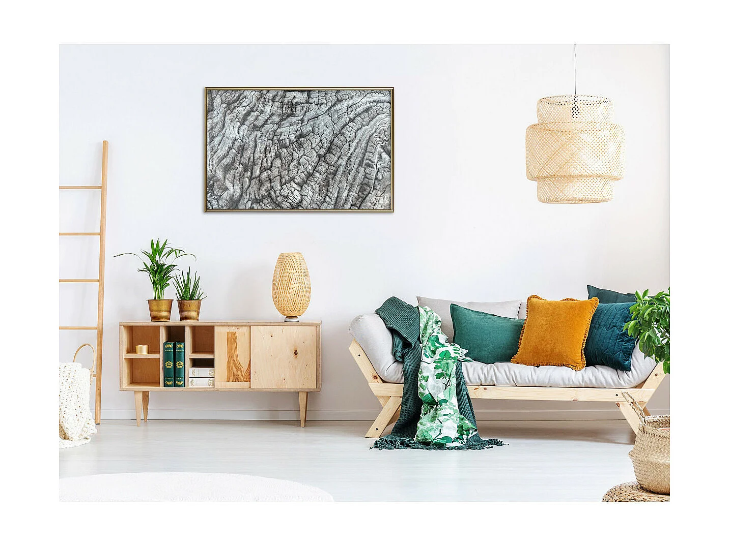 Affiche Murale Encadrée "Carved with Fire" 90 x 60 cm Or