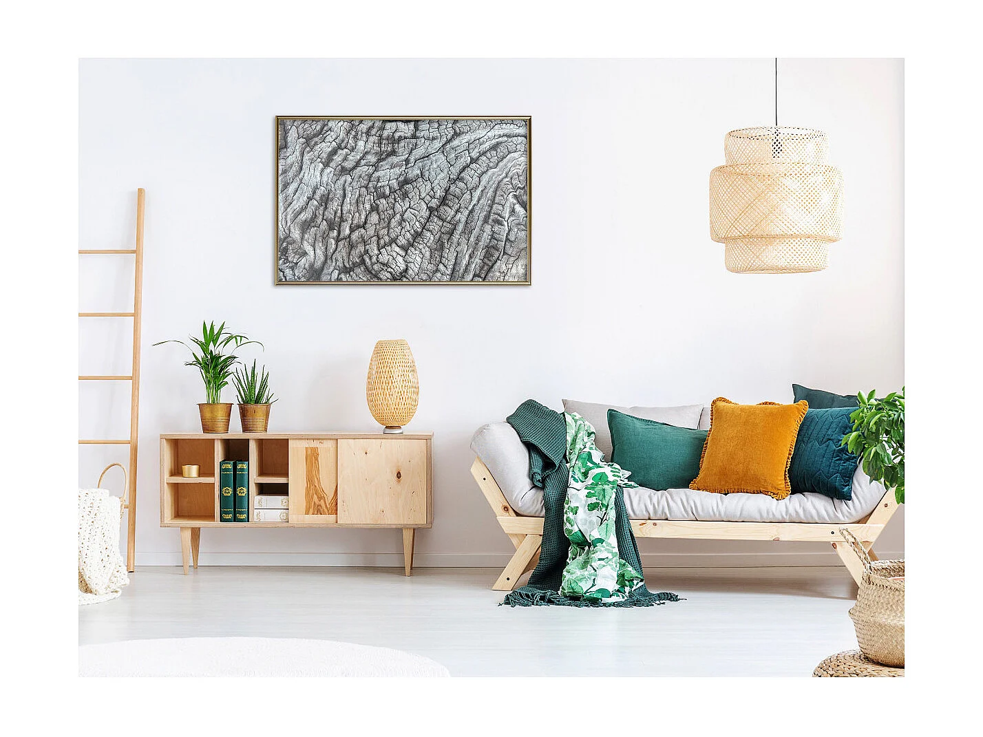 Affiche Murale Encadrée "Carved with Fire" 90 x 60 cm Or