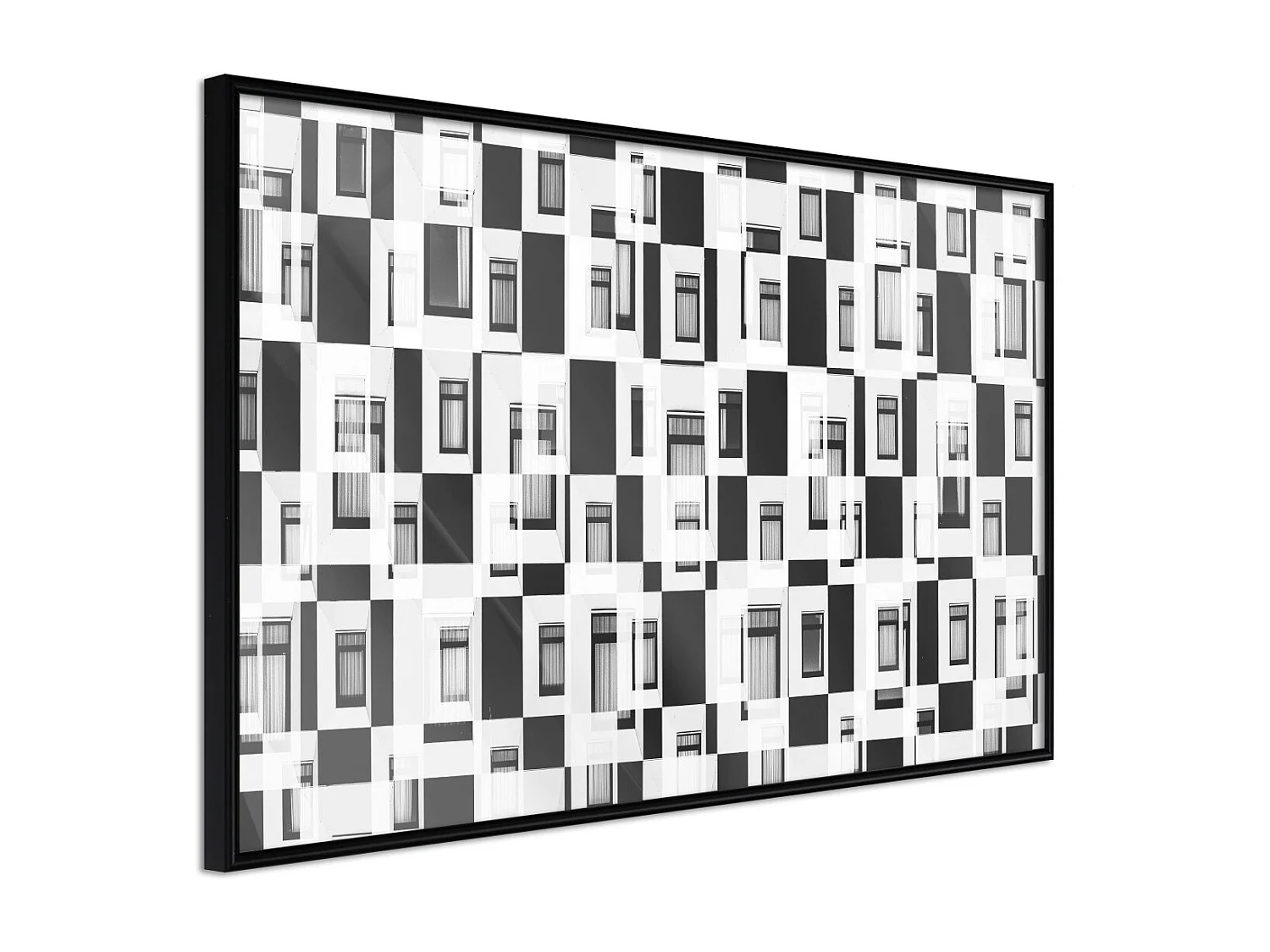 Affiche Murale Encadrée "Modern Public Housing" 90 x 60 cm Noir