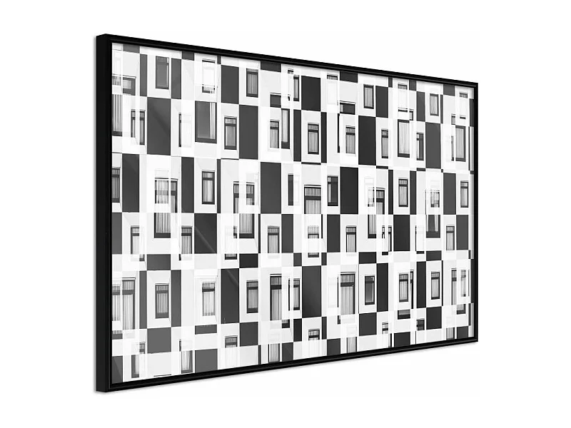 Affiche Murale Encadrée "Modern Public Housing" 90 x 60 cm Noir