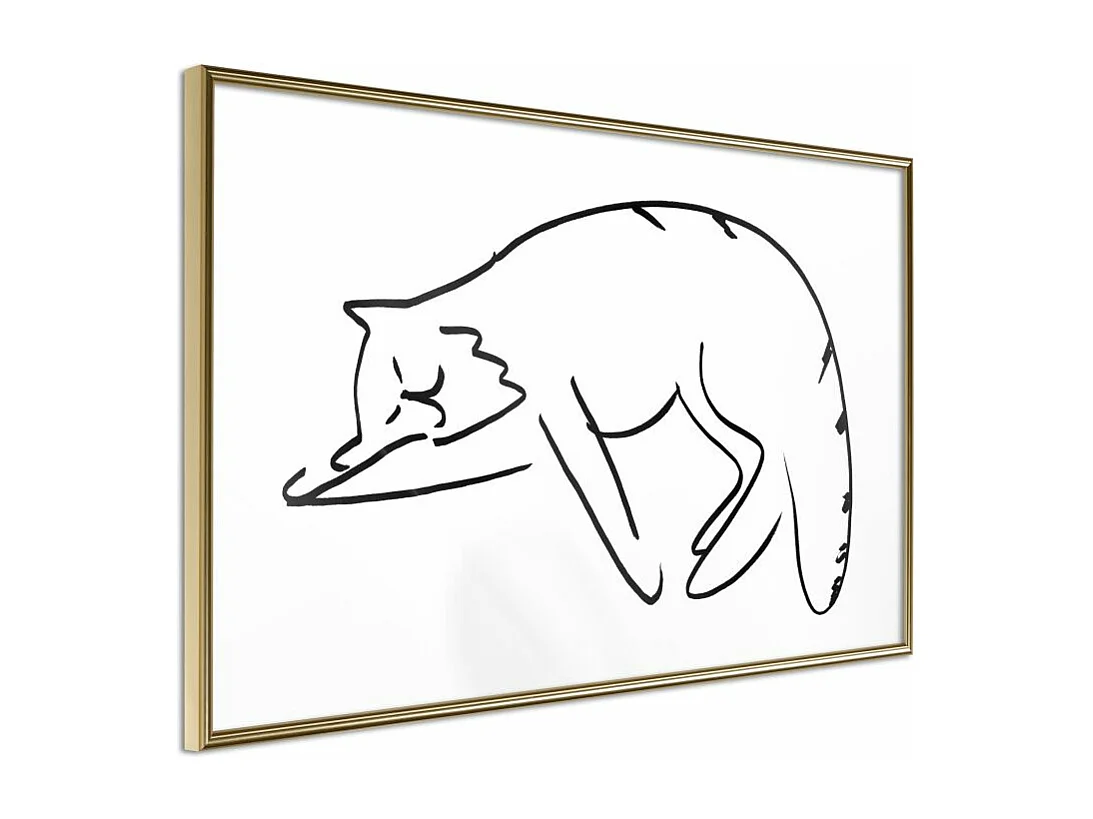 Affiche Murale Encadrée "Well-Deserved Rest" 60 x 40 cm Or