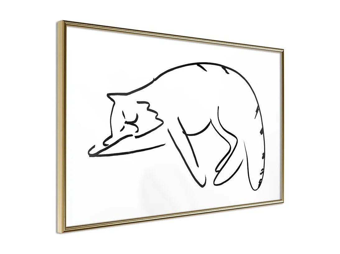 Affiche Murale Encadrée "Well-Deserved Rest" 30 x 20 cm Or