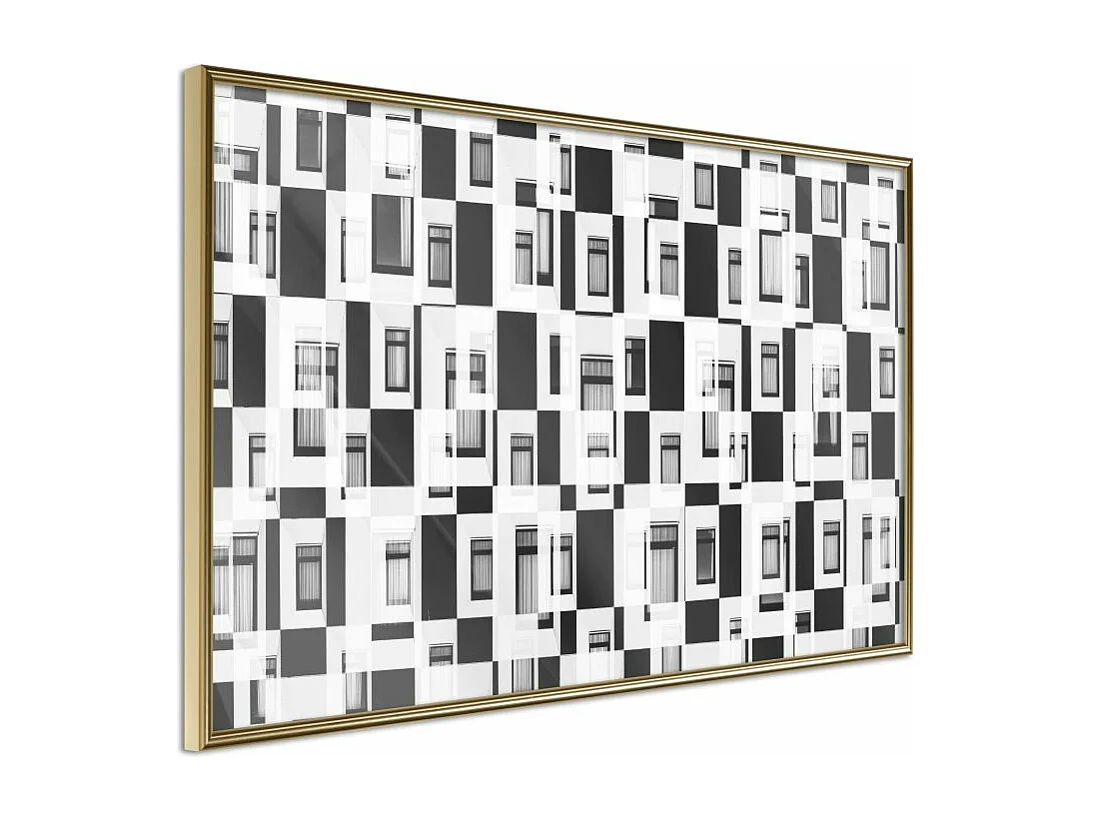 Affiche Murale Encadrée "Modern Public Housing" 45 x 30 cm Or