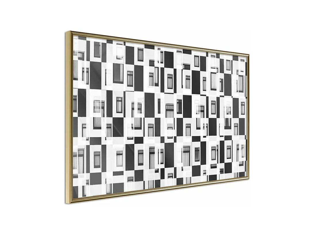 Affiche Murale Encadrée "Modern Public Housing" 45 x 30 cm Or