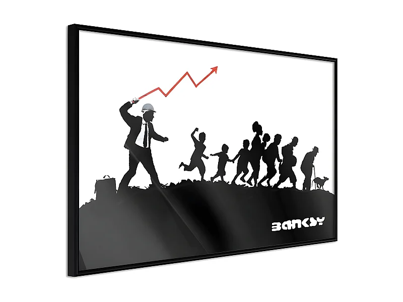 Affiche Murale Encadrée "Banksy The Whip" 60 x 40 cm Noir