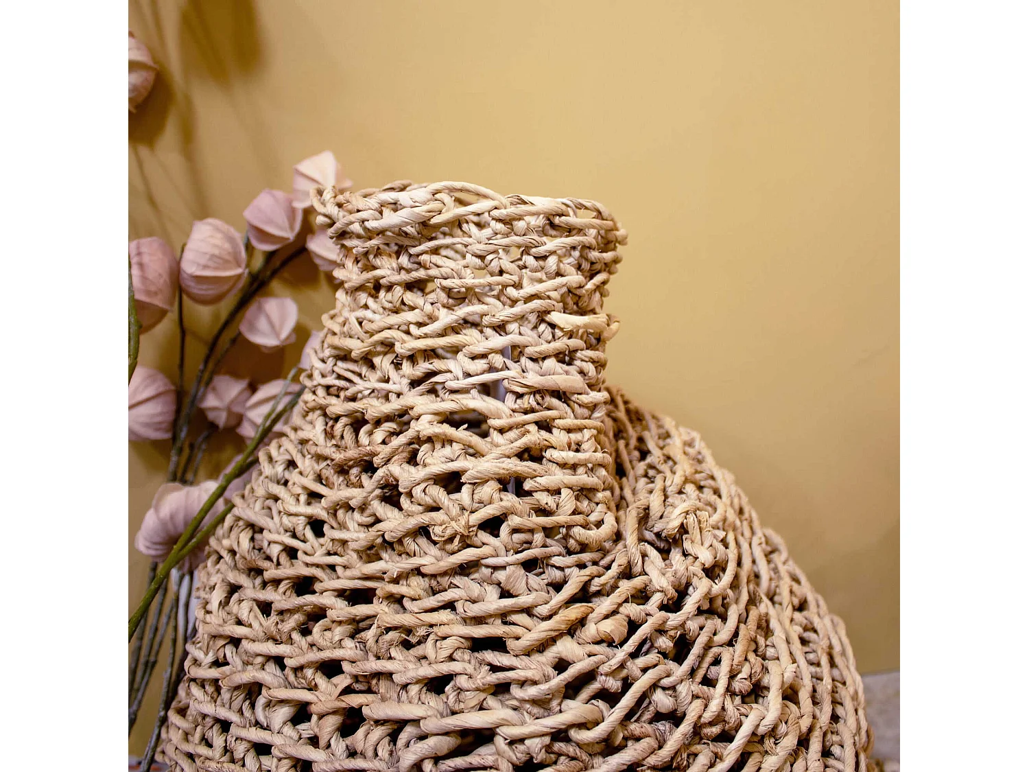 Now's Home - Jarre Decorative En Fibre D'abaca  Naturelle O42xh55cm Abaca