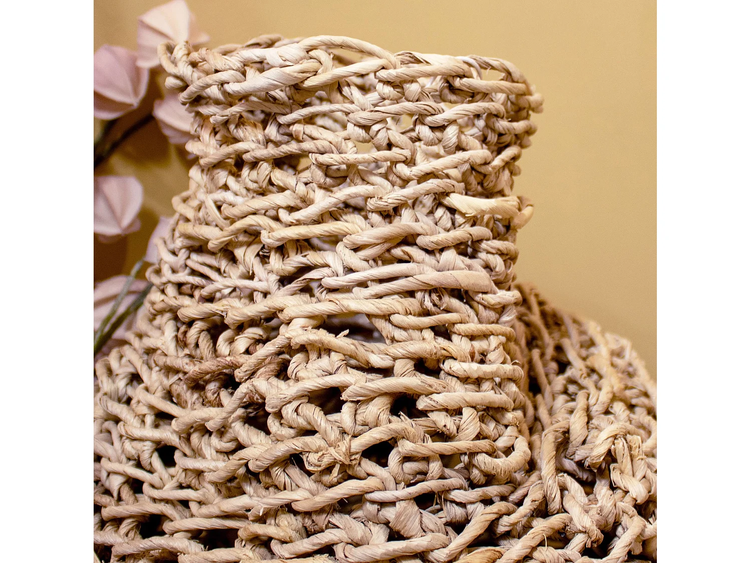 Now's Home - Jarre Decorative En Fibre D'abaca  Naturelle O42xh55cm Abaca