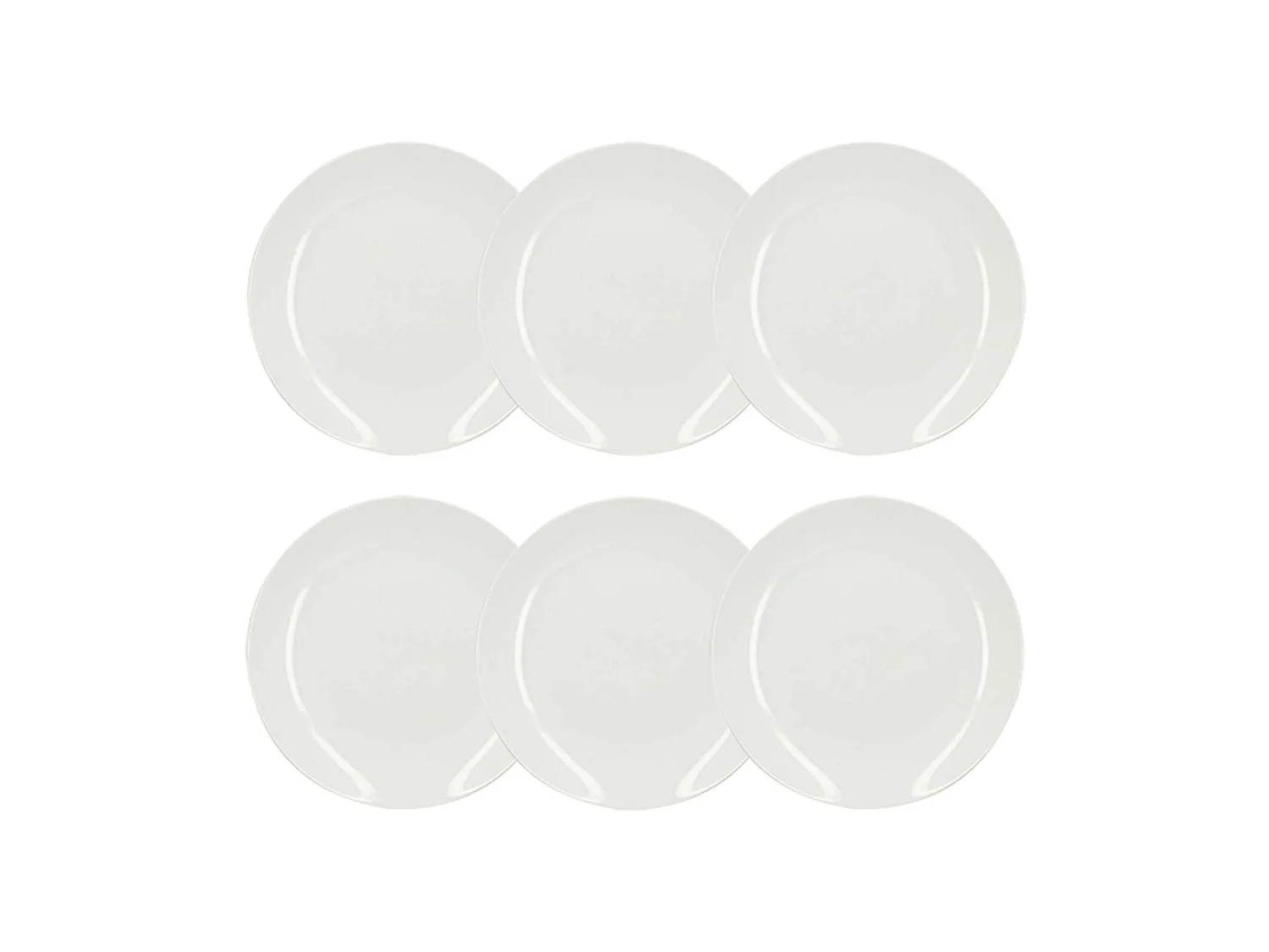 Novastyl - Lot 6 Assiettes Plates Metropolitan 27cm En Porcelaine Blanche